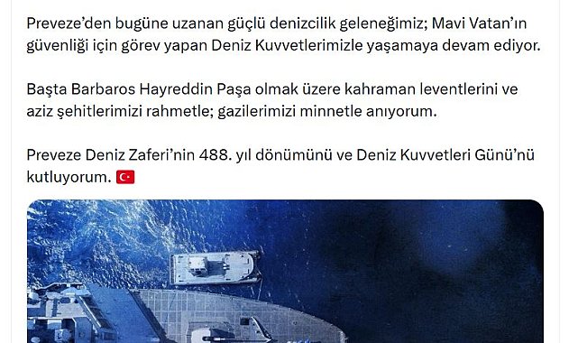 İletişim Başkanı Duran, 'Deniz Kuvvetleri Günü'nü tebrik etti