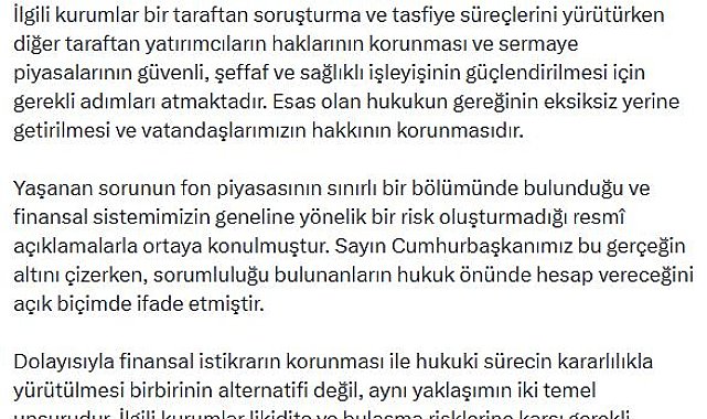İletişim Başkanı Duran: Esas olan vatandaşlarımızın hakkının korunmasıdır