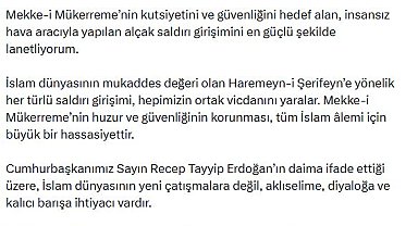 İletişim Başkanı Duran: Mekke-i Mükerreme'yi hedef alan saldırı girişimini en güçlü şekilde lanetliyorum