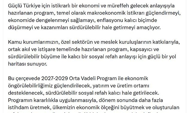 İletişim Başkanı Duran: Sürdürülebilir sosyal refah kalıcı hale getirilecek
