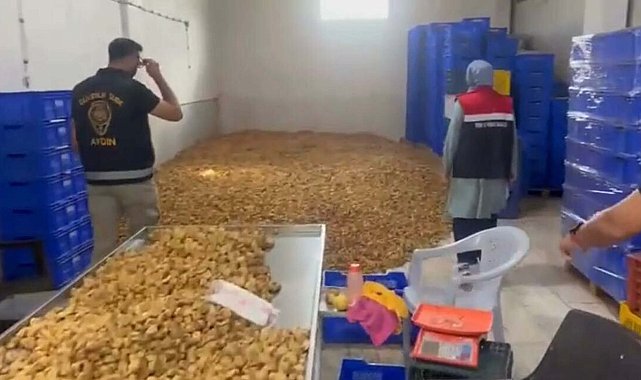 İncir işletmesinde 25 ton etiketsiz ürün ele geçirildi