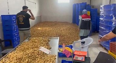 İncir işletmesinde 25 ton etiketsiz ürün ele geçirildi