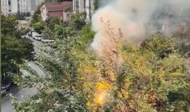 Kağıthane'de elektrik direğinde patlama; çıkan yangın söndürüldü