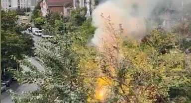 Kağıthane'de elektrik direğinde patlama; çıkan yangın söndürüldü