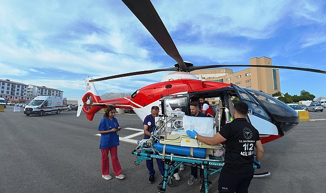 Kalp rahatsızlığı bulunan 1 günlük bebek, helikopter ambulansla Van'a sevk edildi
