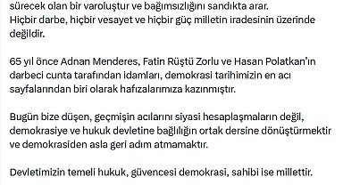 Kılıçdaroğlu: Menderes, Zorlu ve Polatkan'ı rahmetle anıyorum