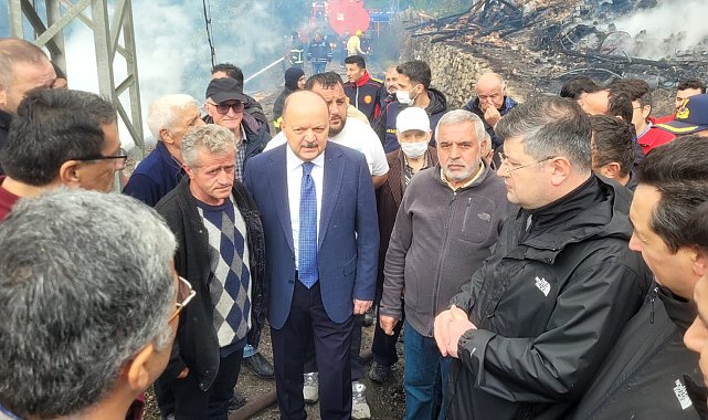 Köyde çıkan yangında 11 ev yandı