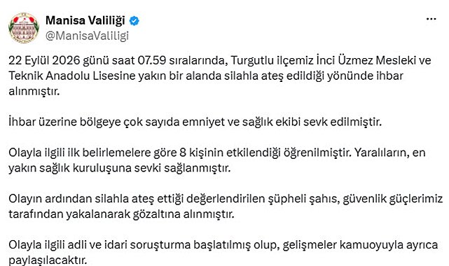 Manisa'da okulun önünde ateş açıldı; 8 yaralı
