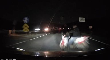 Motosiklet sürücüsünün öldüğü kaza kamerada