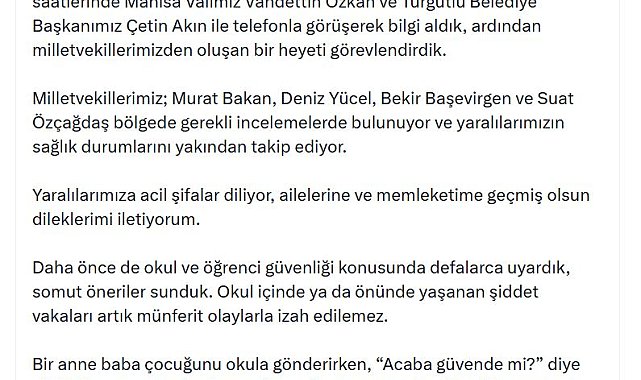 Özgür Özel: Ortada görmezden gelinemeyecek bir güvenlik sorunu var