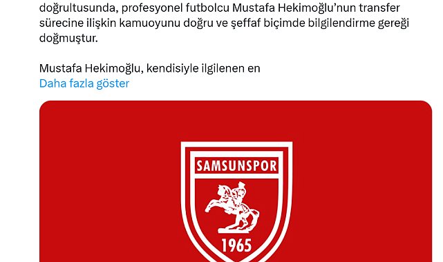 Samsunspor'dan iptal olan Mustafa Hekimoğlu açıklaması