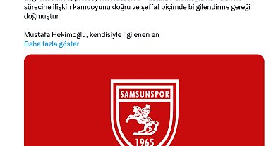 Samsunspor'dan iptal olan Mustafa Hekimoğlu açıklaması