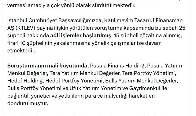 Sermaye piyasalarına ilişkin soruşturmada 15 gözaltı