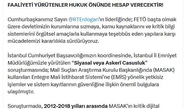 Siyasi-askeri casusluk soruşturmasında 22 şüpheli hakkında gözaltı kararı