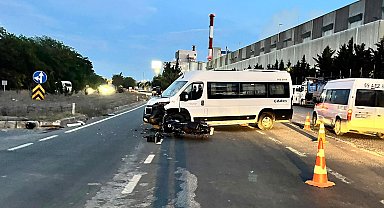 Tekirdağ'da minibüsle çarpışan motosikletin sürücüsü öldü