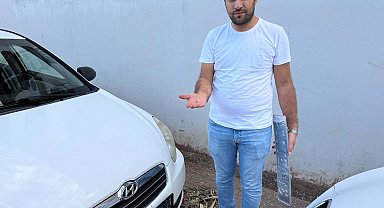 Temizlik yaparken otomobiline yorgun mermi isabet etti