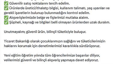 Ticaret Bakanlığı'ndan 'güvenli okul alışverişi' uyarısı