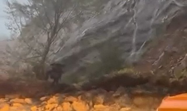 Uludağ yolunda heyelan