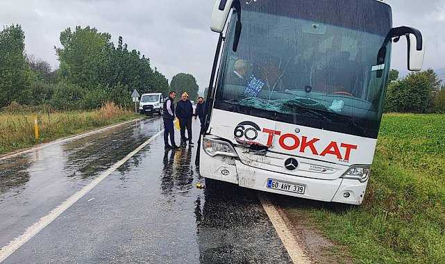 Yolcu otobüsü, kamyonete çarptı: 2 yaralı