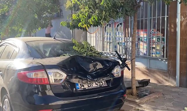 Zeytinburnu'nda 4'üncü kattan otomobilin üzerine düşen kişi yaralandı