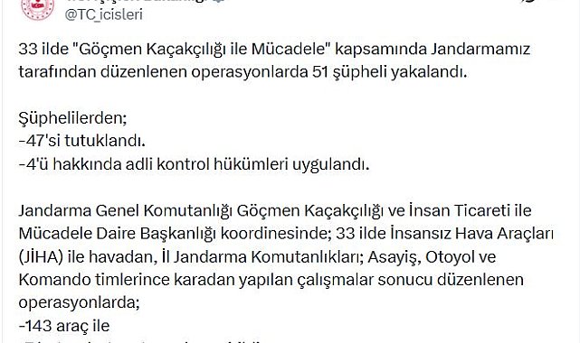 33 ilde göçmen kaçakçılığı operasyonu: 47 tutuklama