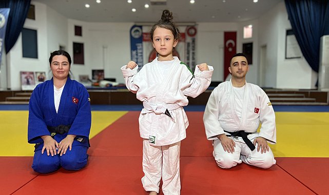 6 yaşındaki Miray sayesinde anne ve babası judoya başladı