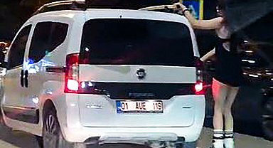 Adana'da patenle tehlikeli yolculuk kamerada