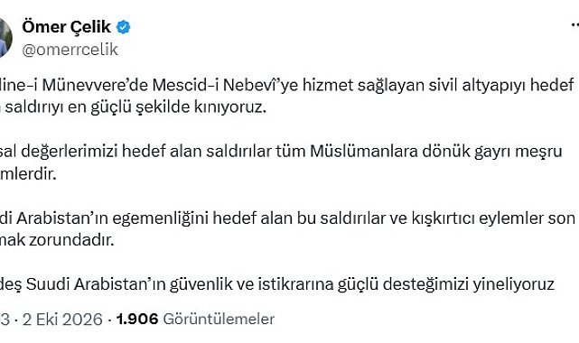 AK Parti'li Çelik, Suudi Arabistan'daki saldırıyı kınadı