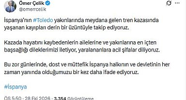AK Parti'li Çelik'ten, İspanya'ya taziye mesajı