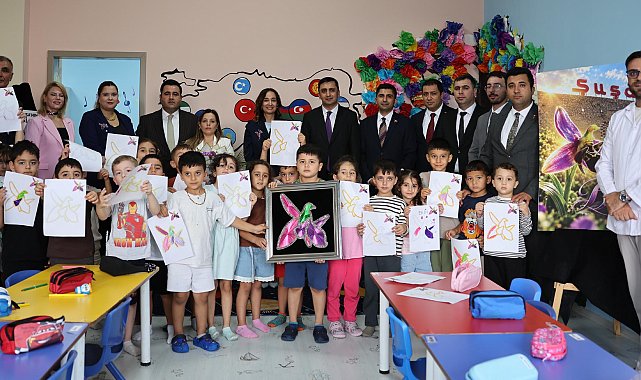 Anaokulu öğrencileri, Karabağ Zaferi'nin simgesi olan 'Har-ı Bülbül' çizimlerini boyadı