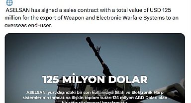 ASELSAN'dan 125 milyon dolarlık ihracat anlaşması