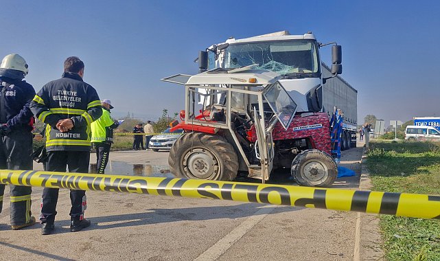 Askeri malzeme taşıyan TIR'la traktör çarpıştı: 1 ölü, 1 yaralı