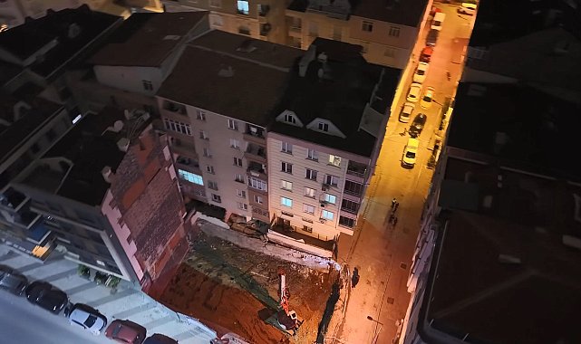 Bahçelievler'de inşaatın istinat duvarı yıkıldı; bitişikteki 2 bina tahliye edildi