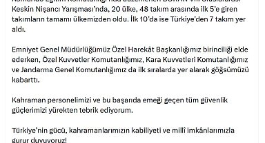Bakan Çiftçi'den keskin nişancı yarışmasında dereceye girenlere tebrik