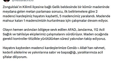 Bakan Çiftçi'den Zonguldak'taki maden kazasına ilişkin açıklama; Süreci takip ediyoruz