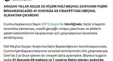 Bakan Gürlek: 68 cinayeti faili meçhul olmaktan çıkardık