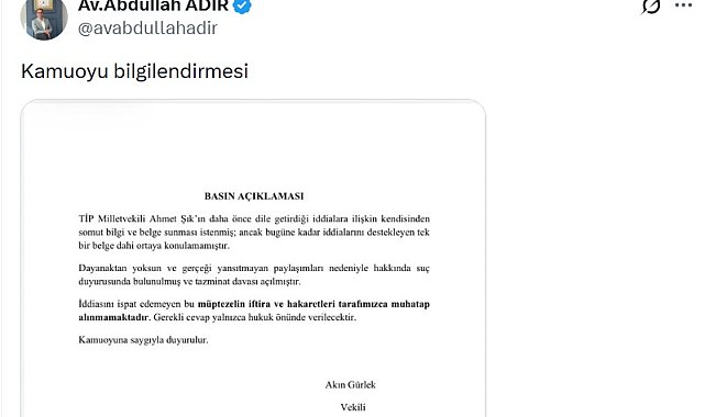 Bakan Gürlek'in avukatından 'Ahmet Şık' açıklaması