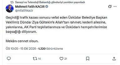Bakan Kacır'dan Üsküdar Belediye Başkan Vekili Dündar Ziya Gültekin için taziye mesajı