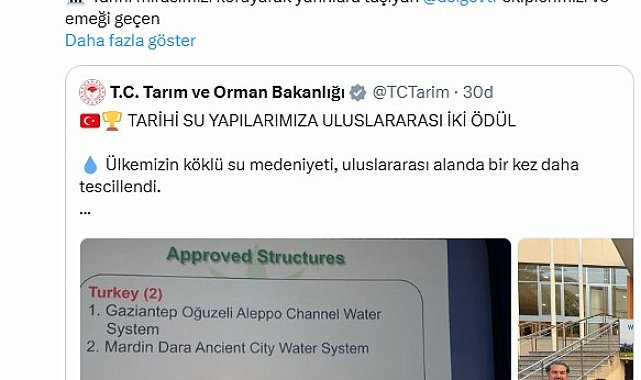 Bakan Yumaklı: Dünya Mirası Sulama Yapıları Listesi'ndeki eser sayımız 5'e yükseldi