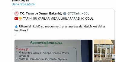 Bakan Yumaklı: Dünya Mirası Sulama Yapıları Listesi'ndeki eser sayımız 5'e yükseldi