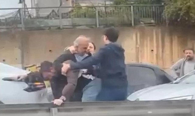 Beykoz'da trafikte kaynak yaptı; sürücüler arasında tekmeli yumruklu kavga çıktı