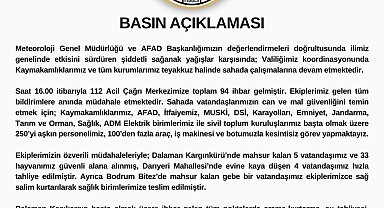 Bodrum'da sağanak; cadde ve sokaklar göle döndü, araçlar yolda kaldı