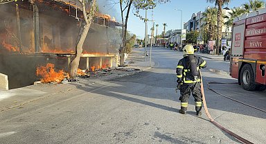 Bodrum'da tadilat yapılan iş yerinin bulunduğu binada yangın
