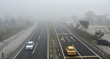 Bolu Dağı'nda sis etkili oldu