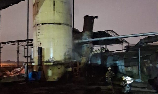 Bursa'da talaş silosunda çıkan yangın söndürüldü