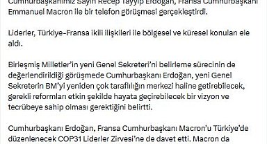 Cumhurbaşkanı Erdoğan, Fransa Cumhurbaşkanı Macron ile görüştü