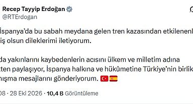 Cumhurbaşkanı Erdoğan'dan İspanya'ya geçmiş olsun mesajı