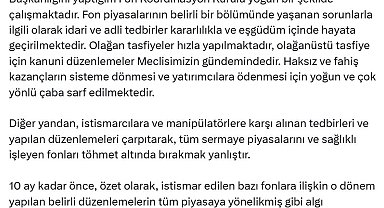 Cumhurbaşkanı Yardımcısı Yılmaz: Olağan tasfiyeler hızla yapılmaktadır