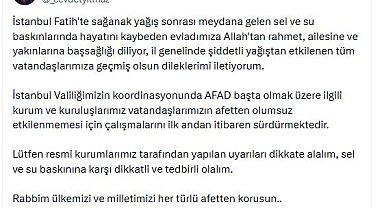 Cumhurbaşkanı Yardımcısı Yılmaz: Sel ve su baskınına karşı uyarıları dikkate alalım