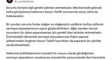 Cumhurbaşkanı Yardımcısı Yılmaz: Sorunlu fonlarla ilgili gerekli adımlar atılmaktadır